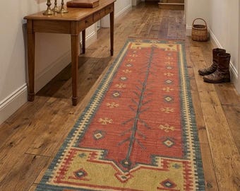 Wool Jute Kilim Rug, Handwoven Kilim Jute Rug, Boho Indian Traditional Vintage Kilim Dhurrie Rug, Flatweave Kilim Rug, CUSTOM RUG