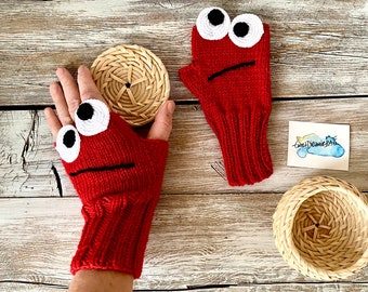 Cute Gifts For Girlfriend Ideas For Christmas Gifts Ideas Steampunk Gloves Knit Red Fingerless Gloves Amigurumi Eyes Crazy Monster Gloves