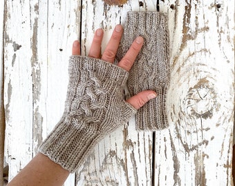 Fingerless Mittens, Outdoor Gear, Holiday Gifts, Wool Wrist Arm Warmers Cuff, Autumn Costume, Knit Fingerless Gloves Mittens, Country Style