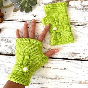 Fingerless Gloves Neon Mittens Woman Autumn Women Green Knitted Valentine&#39;s Day Christmas Winter Accessories Gift For Her Mother Gift