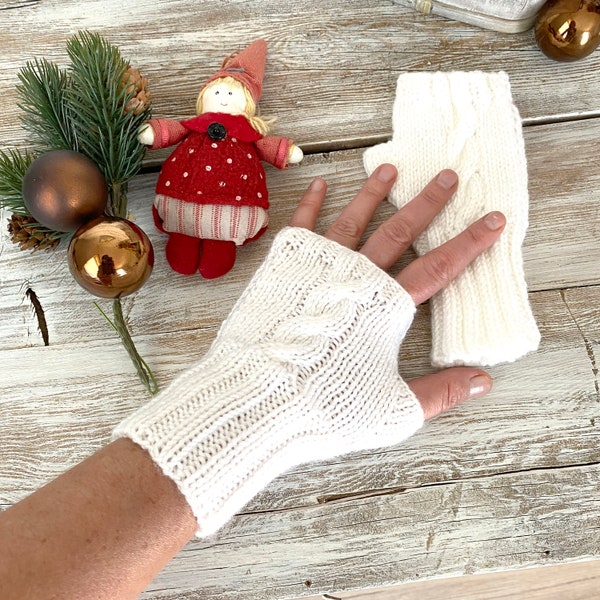 Unique Gifts For Women Who Has Everything, Knit Fingerless Gloves Mittens, Arm Warmers, Boss Day Gifts, Trending Now