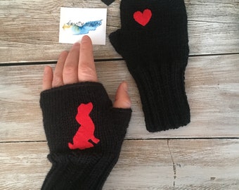 Dog Fingerless Gloves Winter Fashion Girls Women Valentines Day Gifts Unique Gloves For Him Christmas Gifts Winter Accessories