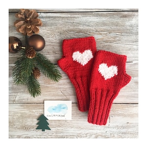 Unique Christmas Gifts, Heart Gloves, Girl Gift, Hand Warmers, Women Gift, Winter Accessories, Fingerless Gloves, Hand Knit Gloves