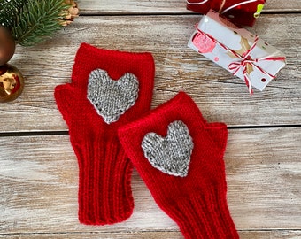 Etsy’s Pick, Christmas Gifts, Winter Accessories ,Lolita Fingerless Gloves, Hand Knit Women Gloves, Personalized Clothing, Engaged Couple