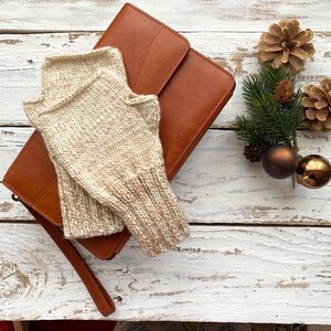 Driving Hand Knit Gloves, Fingerless Mittens, Men Holiday Gifts, Wool Wrist Warmers, Autumn Costume, Men Gloves Mittens, Country Style