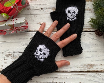 Wednesday Addams, Skull Stitch Gloves, Halloween Costume, Skull Fingerless Gloves, Boys And Girls Gifts, Father's Day Gift, Christmas Gift