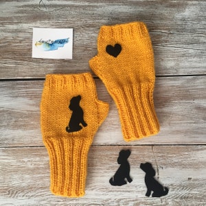 Halloween Gift For Her, Animal Fingerless Gloves Pet, Christmas Clearance, Funny Valentine Wiener Dog, Handknit Gloves, Dog Lover Mitten