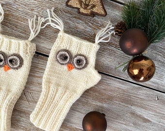 Kids Christmas Gifts 2022, Boys And Girls Gifts Age 10-14, Owl Fingerless Mittens, Trending Now, Arm Warmers Knit, Owl Costume For Kids