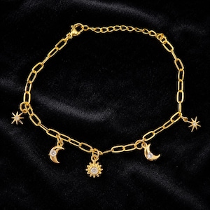 Celestial Charm Armband | Mån- och stjärnsmycken | Astrologipresent | Present till henne