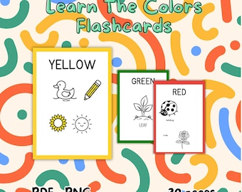 20 hojas de trabajo para aprender los colores para preescolar: actividad práctica imprimible (PDF PNG)