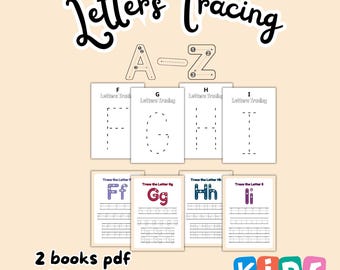 52 hojas de trabajo de seguimiento de letras para preescolares: Alfabeto y animales, motricidad fina (PDF imprimible)