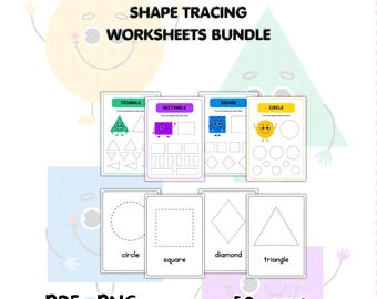 Hojas de trabajo para trazar formas: práctica de motricidad fina en preescolar (PDF y PNG)