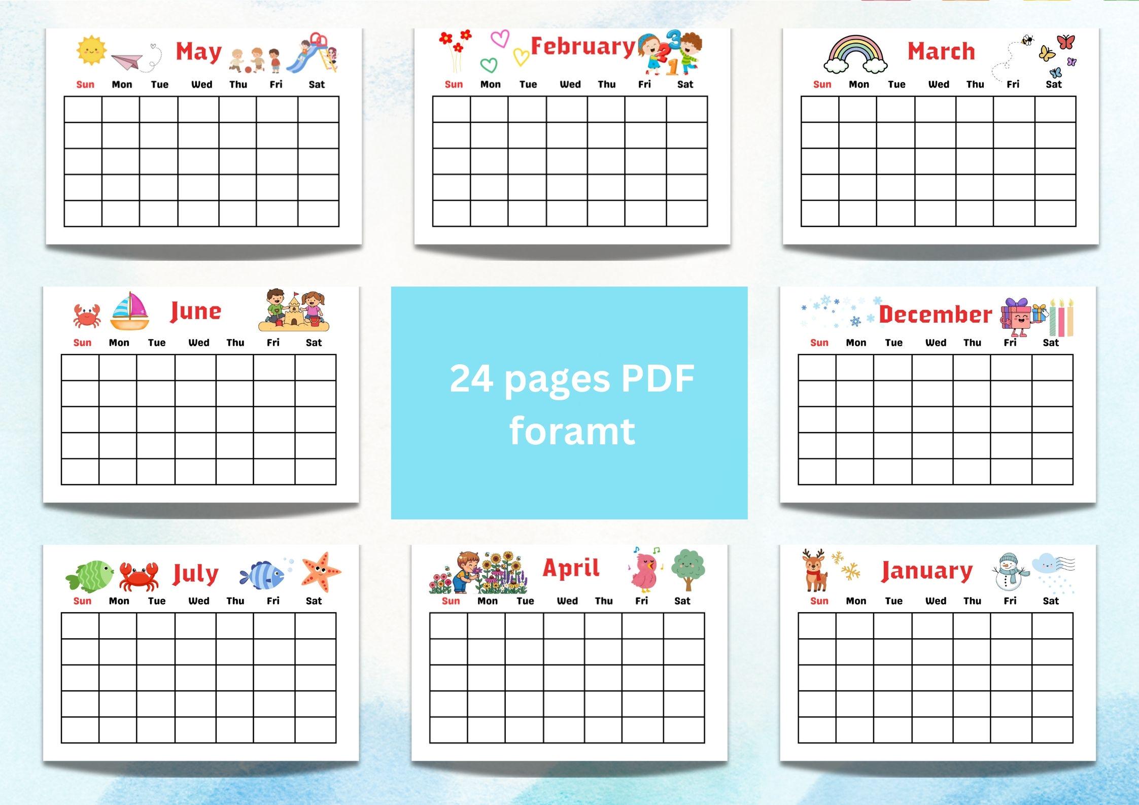 2026 Kids Monthly Calendar Printable – Homeschool Classroom Planner ...
