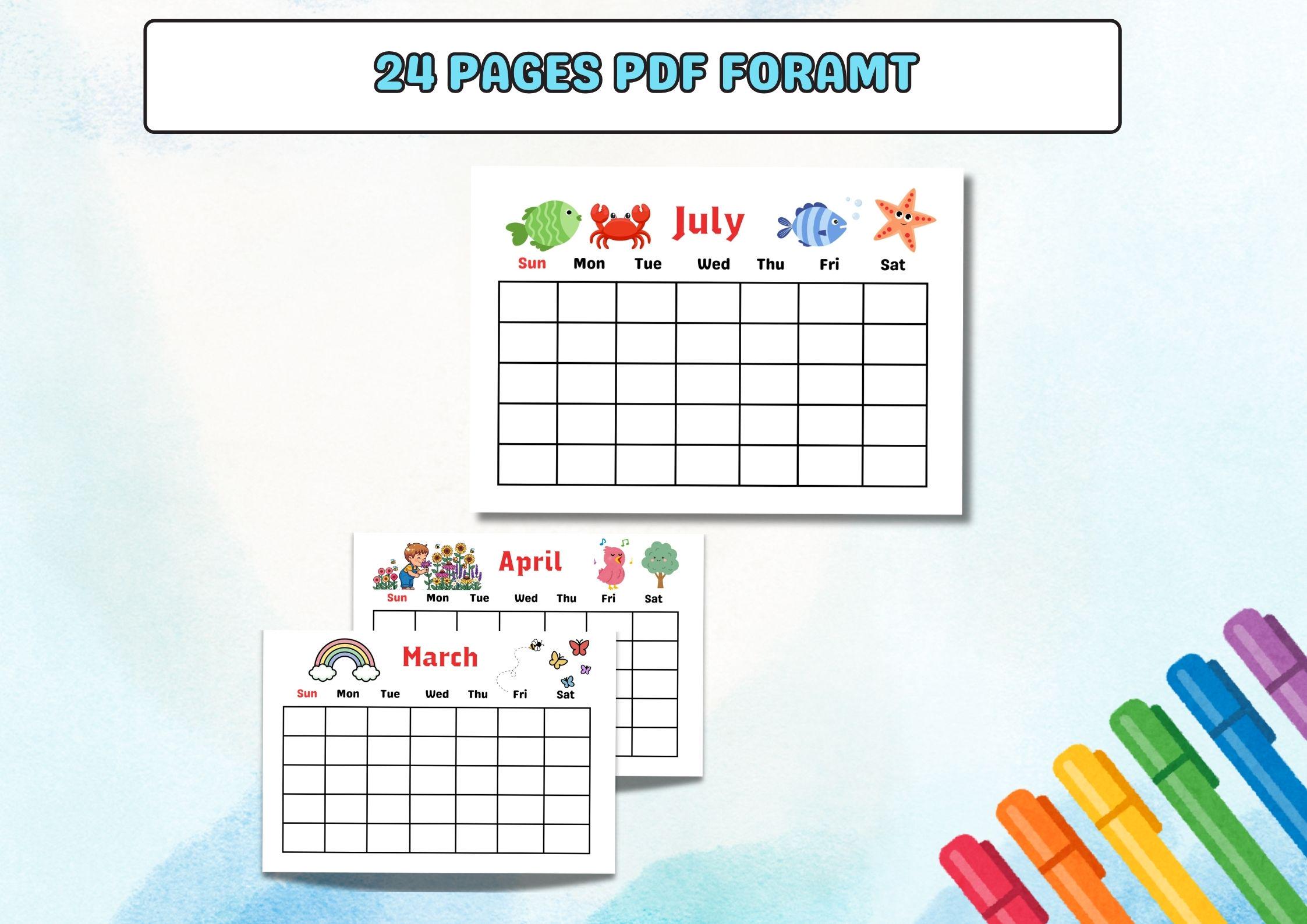 2026 Kids Monthly Calendar Printable – Homeschool Classroom Planner ...