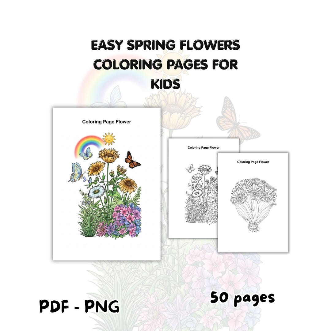 Easy Spring Flowers Coloring Pages for Kids – Toddler Preschool ...