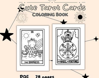 Libro para colorear de tarot, páginas místicas de estilo Art Nouveau Goblincore (descarga en PDF)