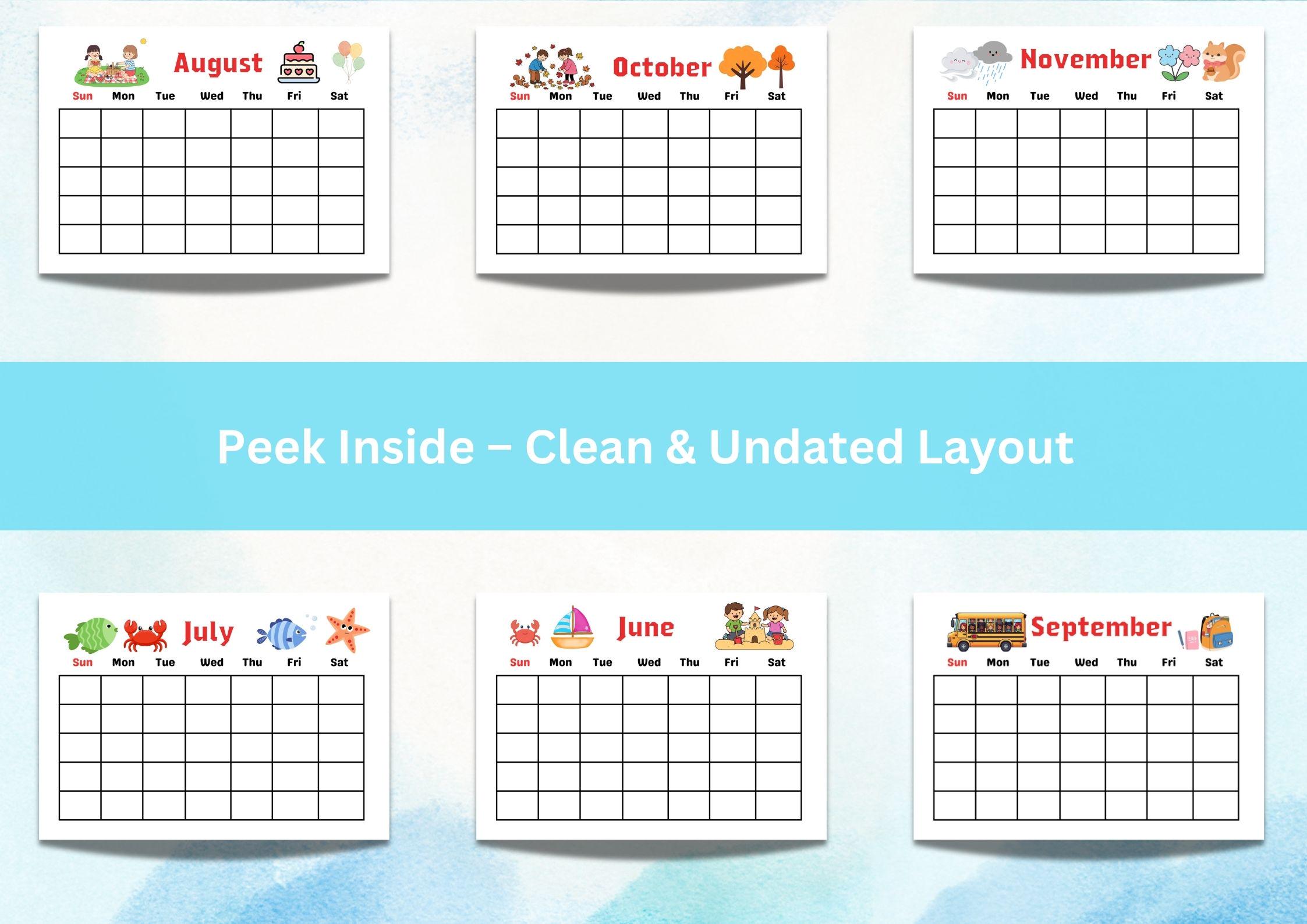 2026 Kids Monthly Calendar Printable – Homeschool Classroom Planner ...