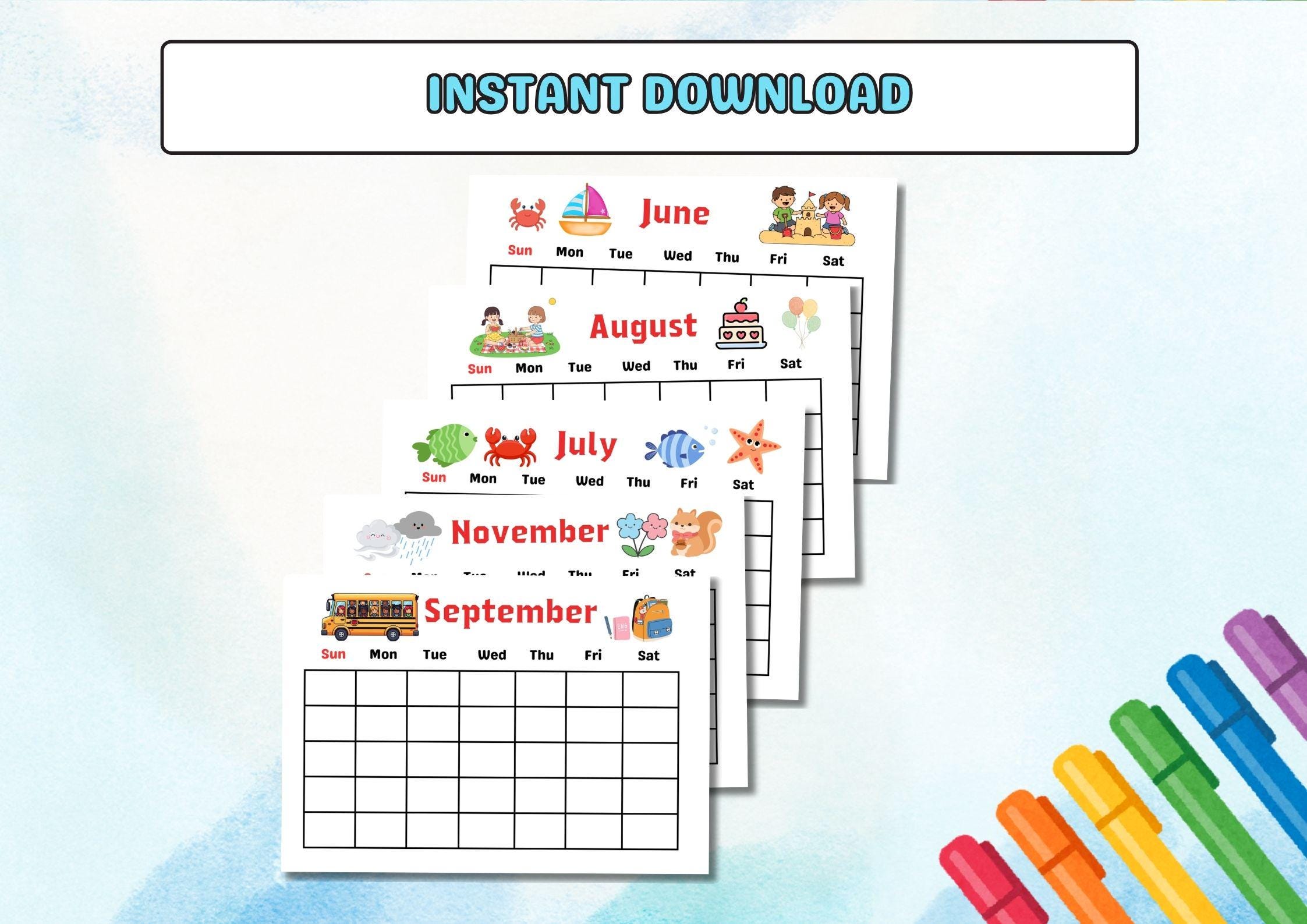 2026 Kids Monthly Calendar Printable – Homeschool Classroom Planner ...