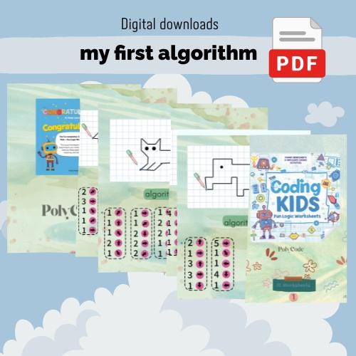 Coding Worksheets | Logic Games, Algorithm Activities (PDF) - Etsy