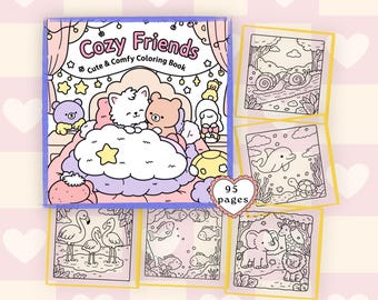 Libro para colorear de amigos acogedores: animales adorables y arte relajante (descarga en PDF)