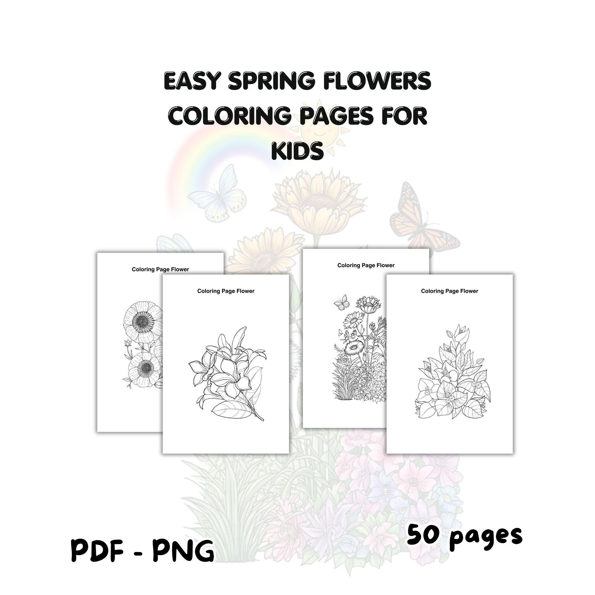 Easy Spring Flowers Coloring Pages for Kids – Toddler Preschool ...