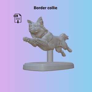 Border Collie Sculpture STL File | 3D Print Table Decor (Digital Download)
