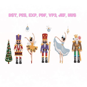Nutcracker Ballet Embroidery Design: Christmas Holiday Machine Embroidery (Instant Download)