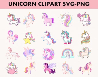 Kawaii Baby Unicorn Summer PNG Bundle - Etsy