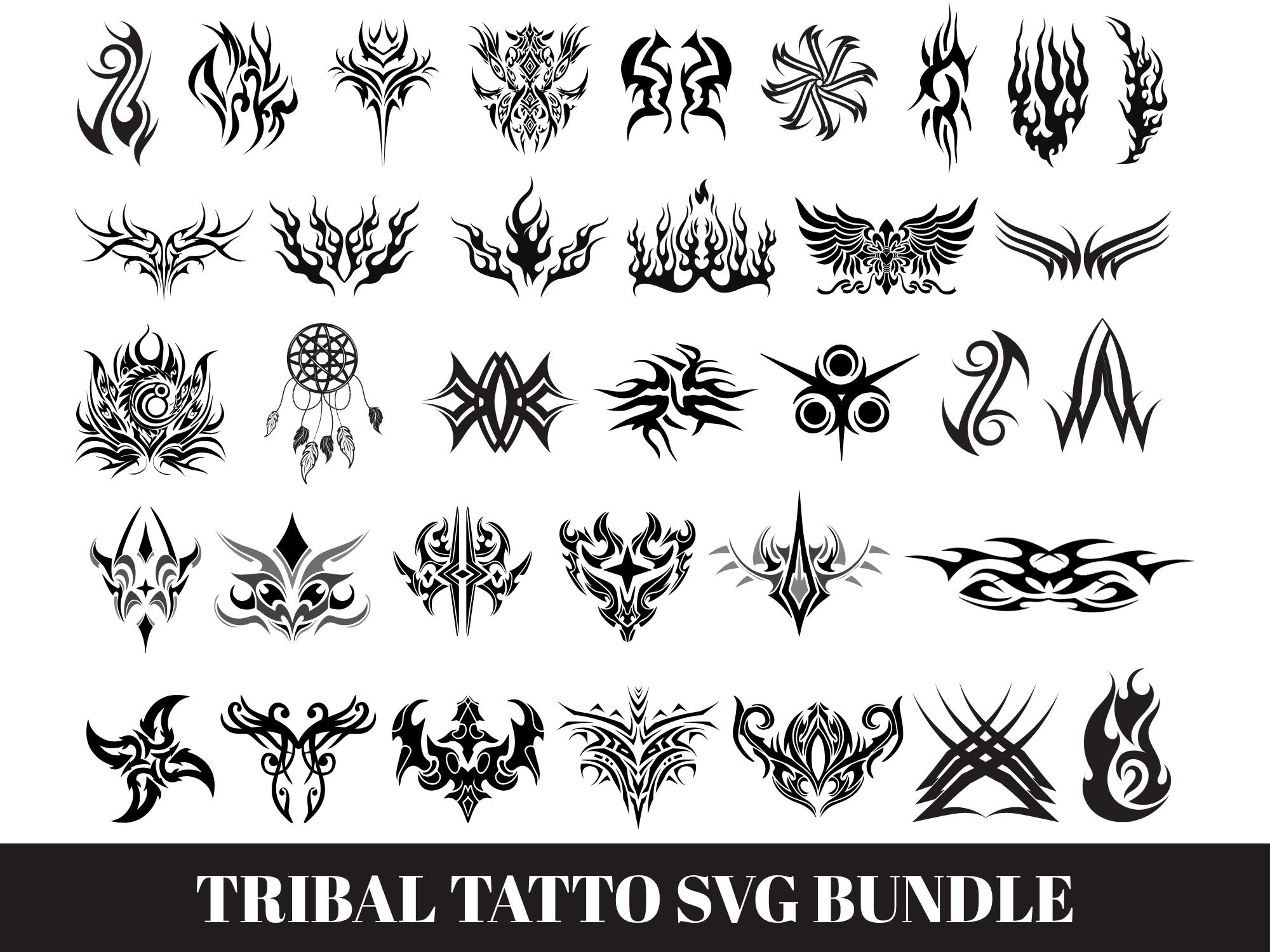 Tribal Tattoo Art Bundle Svg,tribal Vector,tribal Designs Svg