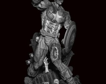 Zombie Captain America*sculpture*3d model*Order*