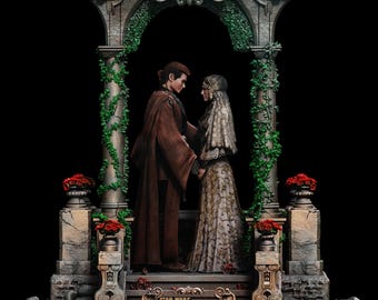 Anakin i Padme Diorama/rzeźba/model z żywicy 3D/figurka kolekcjonerska
