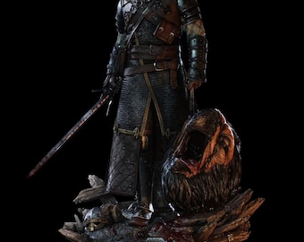 Witcher Geralt/sculpture/modèle 3D en résine/figurine de collection