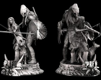 Prey Predator et Naruu Diorama/sculpture/modèle 3D en résine/figurine de collection