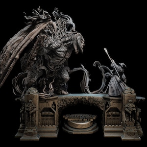 Diorama/escultura/modelo de resina 3D/figura coleccionable de Gandalf contra el Balrog