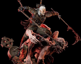 Geralt Witcher/sculpture/modèle 3D en résine/figurine de collection