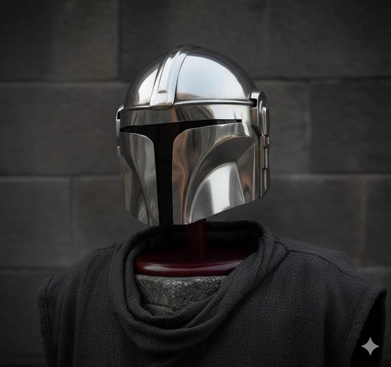 The Mandalorian Helmet Handmade Cosplay Armor Prop Wearable Star Wars Inspired Helmet Medieval Warrior Collectible