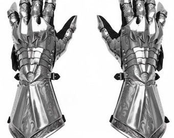 Gothic stalen handschoenen, middeleeuwse pantserhandschoenen voor LARP, re-enactment, riddercosplaykostuum