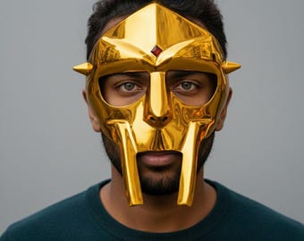 mf doom マスク　ゴールド　madvillain Mf doom mask Golden finish Mad-villain mask Aluminum Face Armour