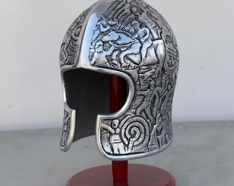 Mittelalterlicher Ritter Barbuta Helm, handgemachter Krieger Helm aus 18 Gauge Stahl, Cosplay Rüstung, LARP Halloween Geschenk Sammlerstück