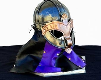 Medieval Norse Viking Helmet, Handmade Nasal Steel Norman Helmet for LARP Reenactment, and Cosplay