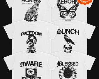 Vintage T-Shirt Streetwear PNG Design Bundle - Y2K Graphic for Clothing Apparel DTF Printable