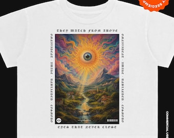 Design PNG per maglietta streetwear psichedelica / Abbigliamento grafico cosmico surreale / Stampabile e pronto per il download digitale (DTF)