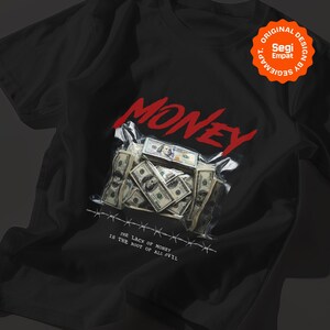 Retro Halftone Money Wrap T-Shirt Graphic Designs | Urban Tee Streetwear PNG Printable for Apparel