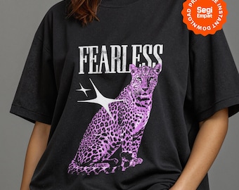 Design PNG per t-shirt streetwear con stampa leopardata rosa / Grafica retrò Y2K pronta per il trasferimento DTF