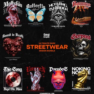 Ultimate Streetwear PNG T-Shirt Design Bundle | Urban Graphic Shirt Apparel Collection | Printable DTF