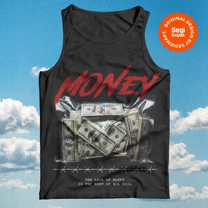 Retro Halftone Money Wrap T-Shirt Graphic Designs | Urban Tee Streetwear PNG Printable for Apparel