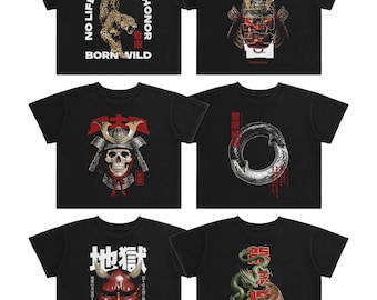 Pacchetto di design PNG per t-shirt streetwear giapponese retrò / Maglietta grafica con tipografia giapponese retrò / Pronto per il download