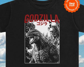 Design di magliette retrò streetwear PNG Godzilla - Grafica giapponese bootleg vintage stampabile DTF sublimazione