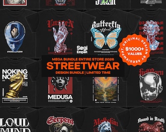 Entire Shop Streetwear PNG T-Shirt Design Mega Bundle | 350+ Graphics Tee Shirt | DTF Ready