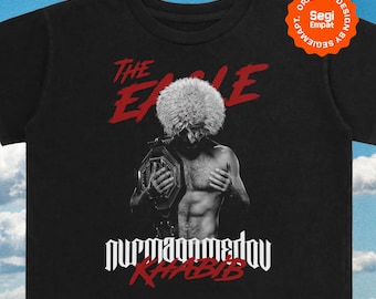 Retro Khabib Nurmagomedov Halftone T-Shirt Design : UFC Fighter Legend Streetwear PNG Graphic for Gift